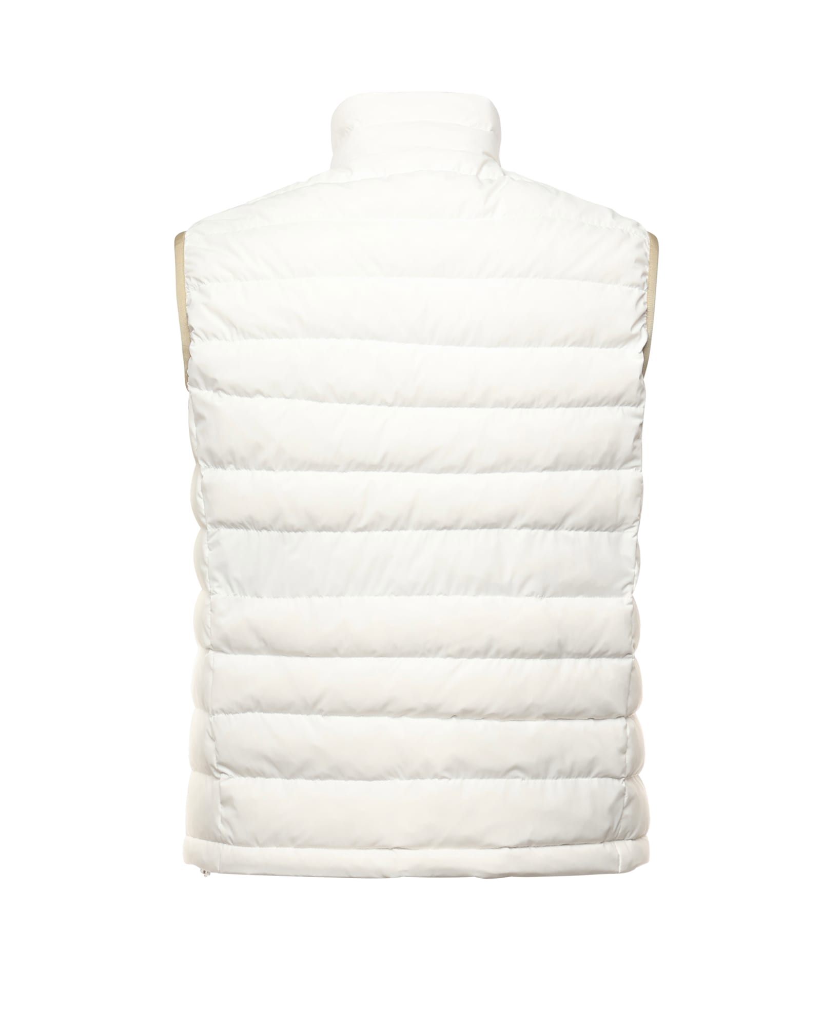 Eleventy Padded Vest With Quilted Texture And Zip In White