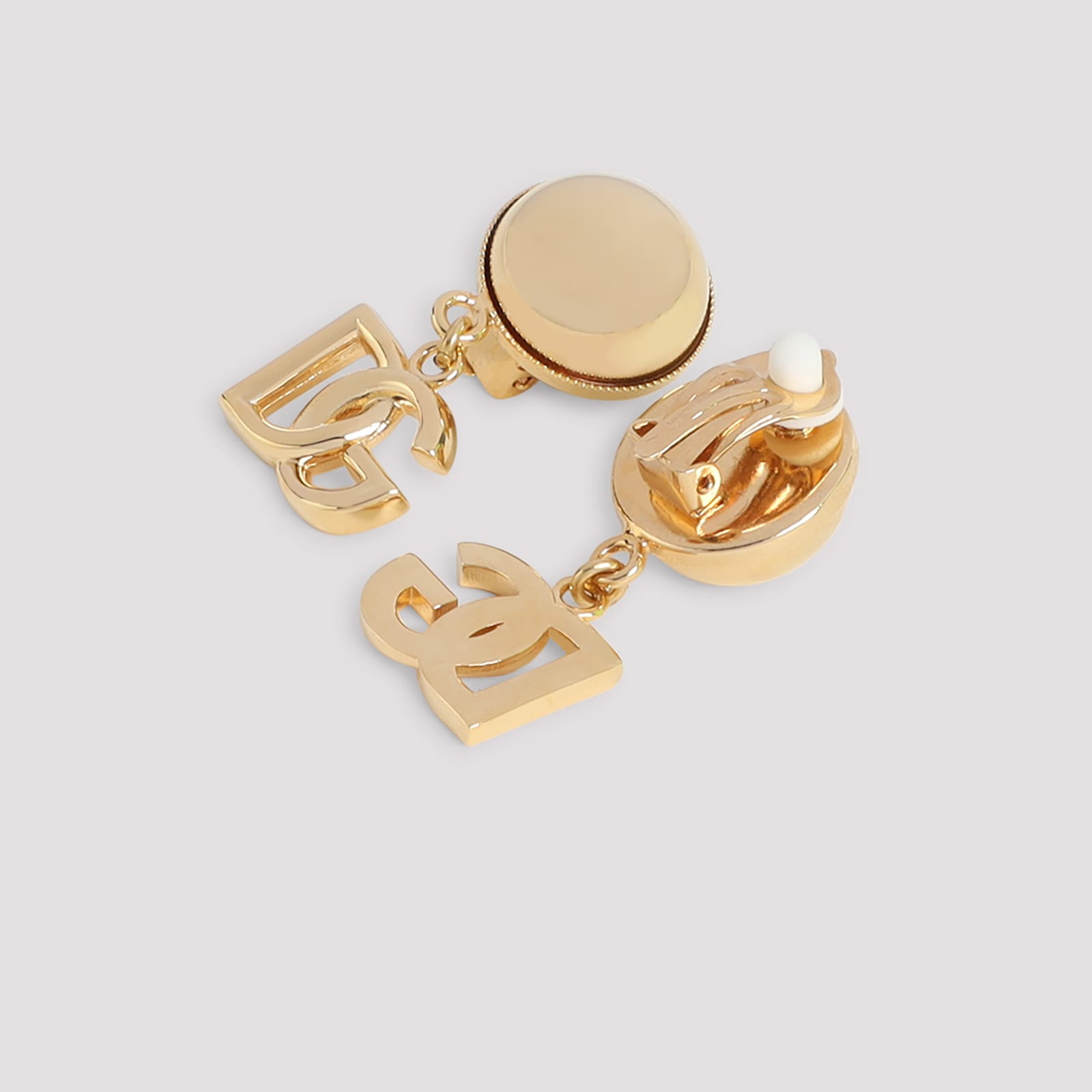 Dolce & Gabbana Dg Clips Brass Half-moon Stud Earrings In Gold