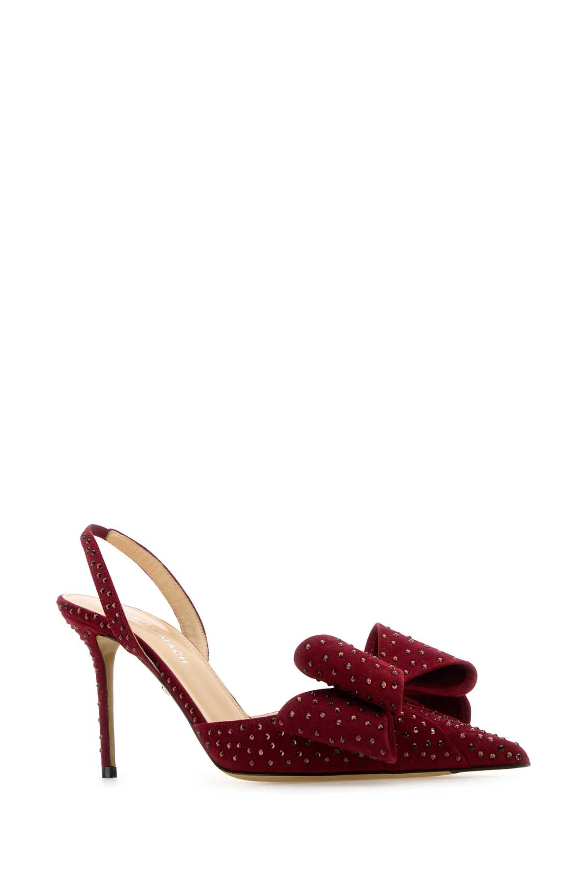 Shop Mach &amp; Mach Burgundy Suede Pumps In Bordeaux