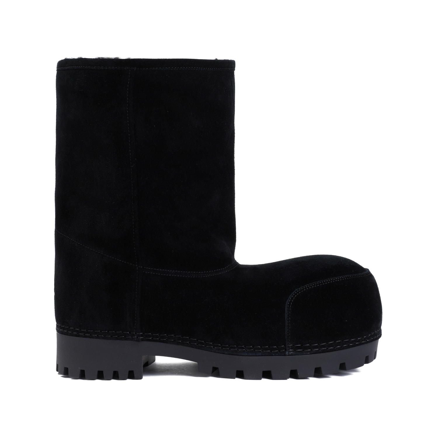 Shop Balenciaga Alaska Fur Low Boots In Black