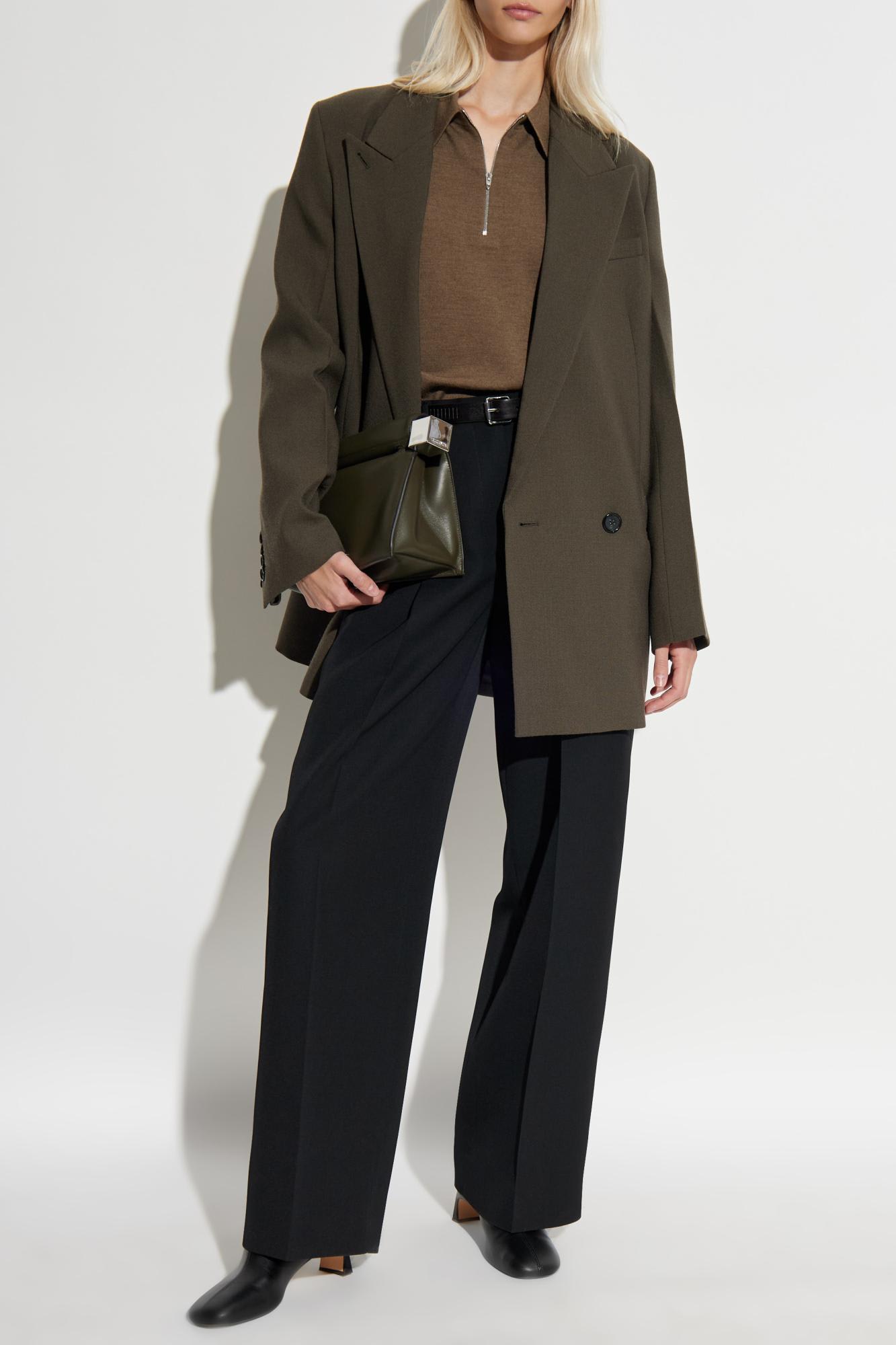 Totême Toteme Shield Wool Blend Blazer In Brown