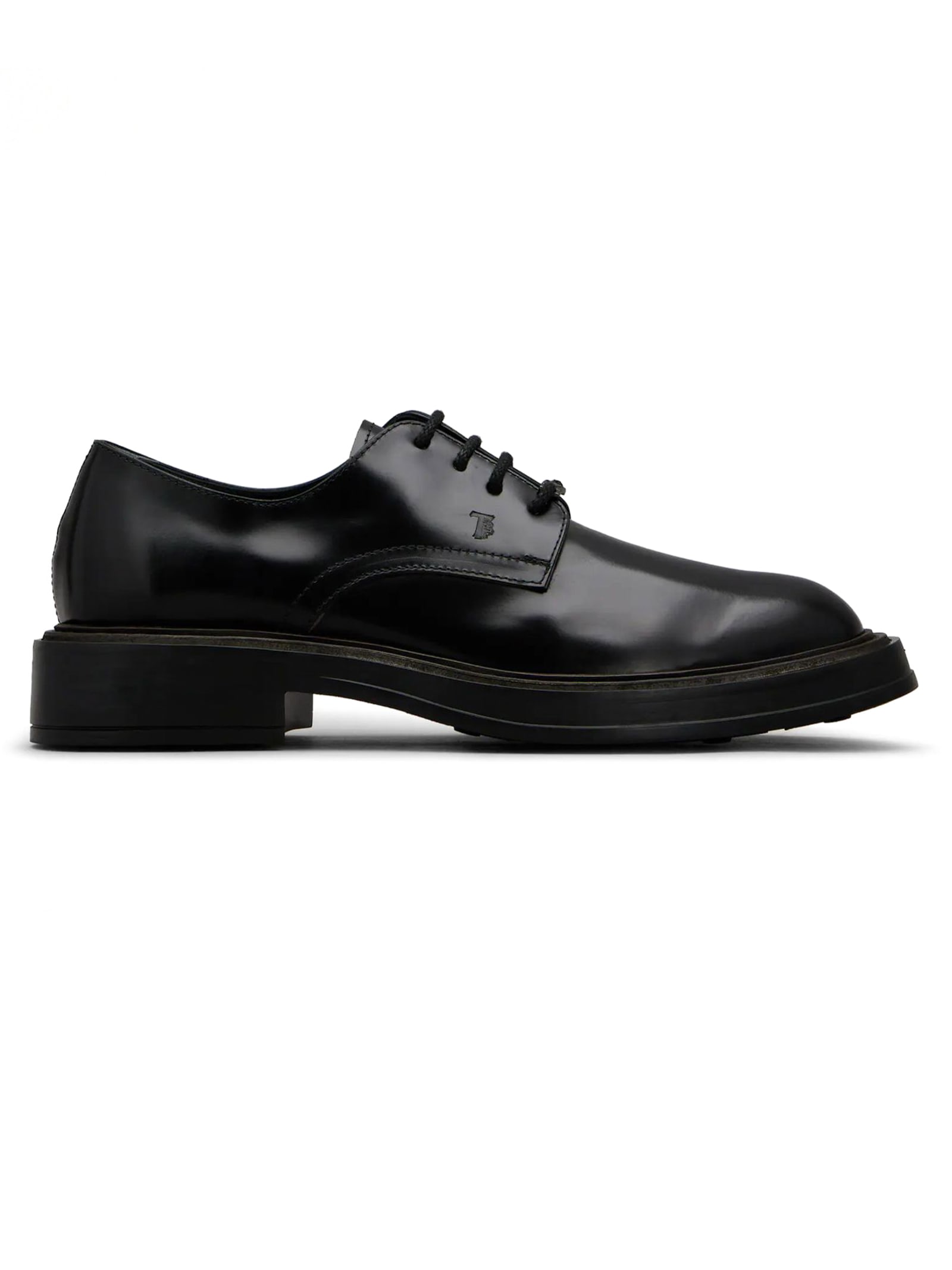 Shop Tod's Black Leather Upper Laces-up