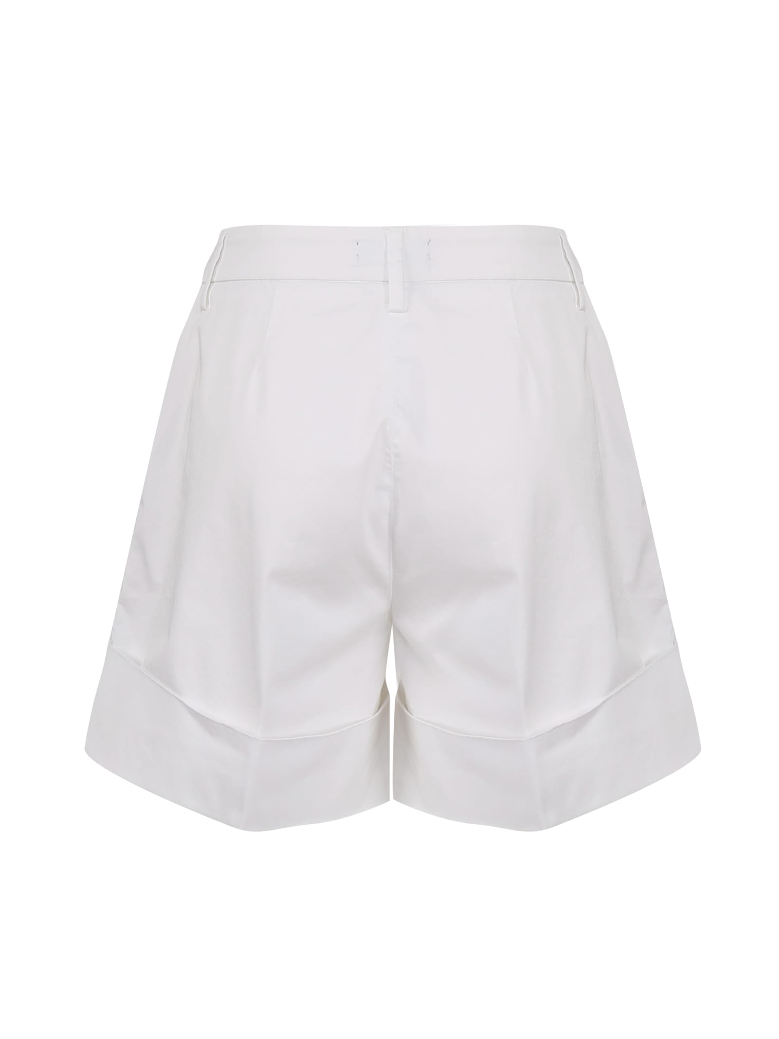 Shop Fay Bermuda With Turn-up In White