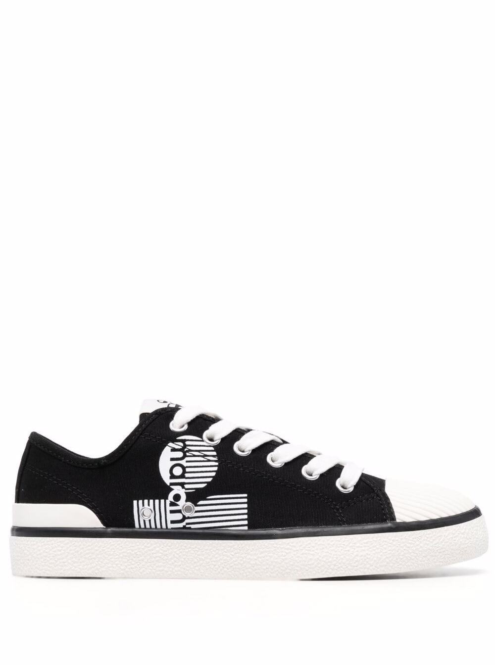 Shop Isabel Marant Womans Binkoo Black Cotton Sneakers With Logo