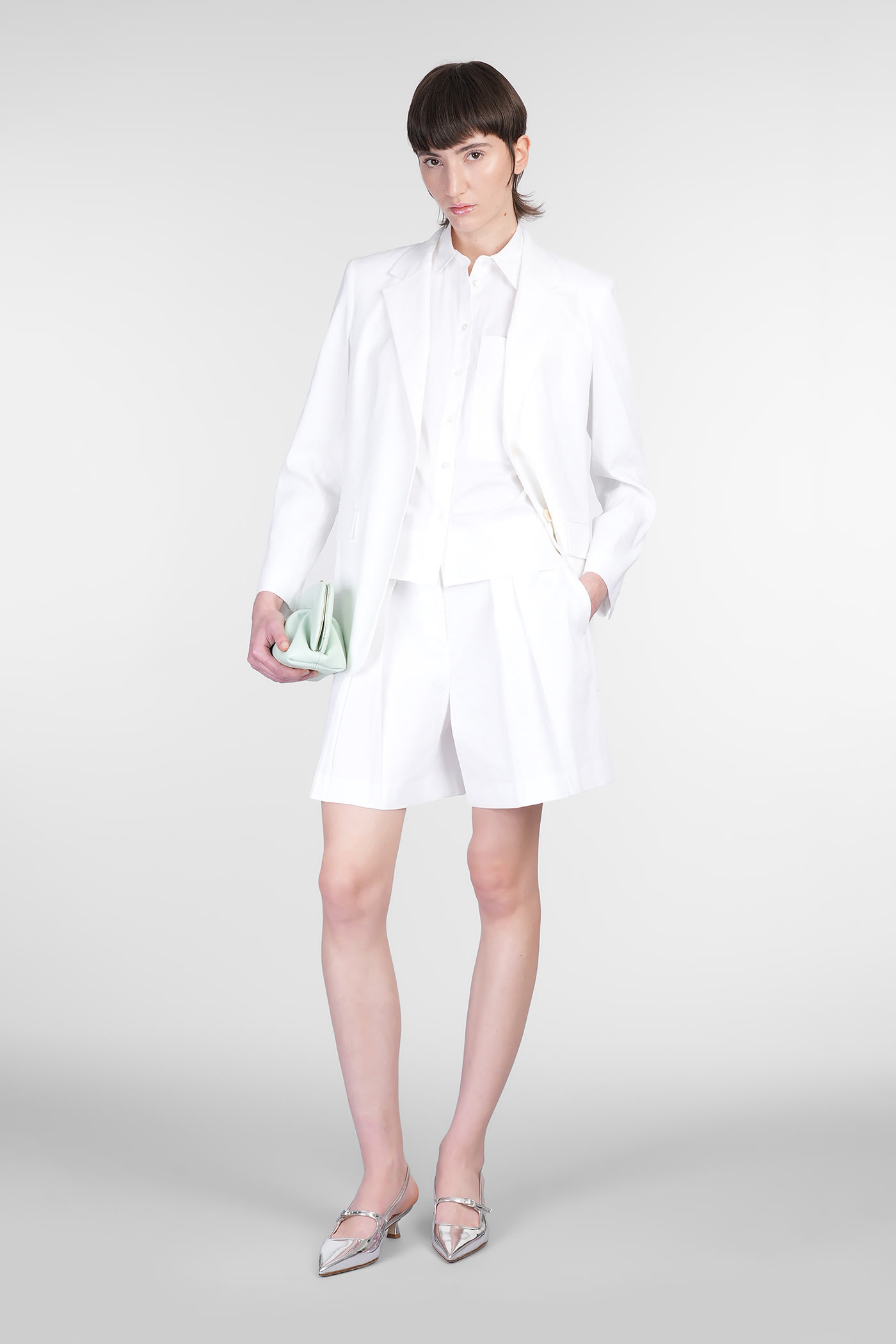 Theory Blazer In White Linen