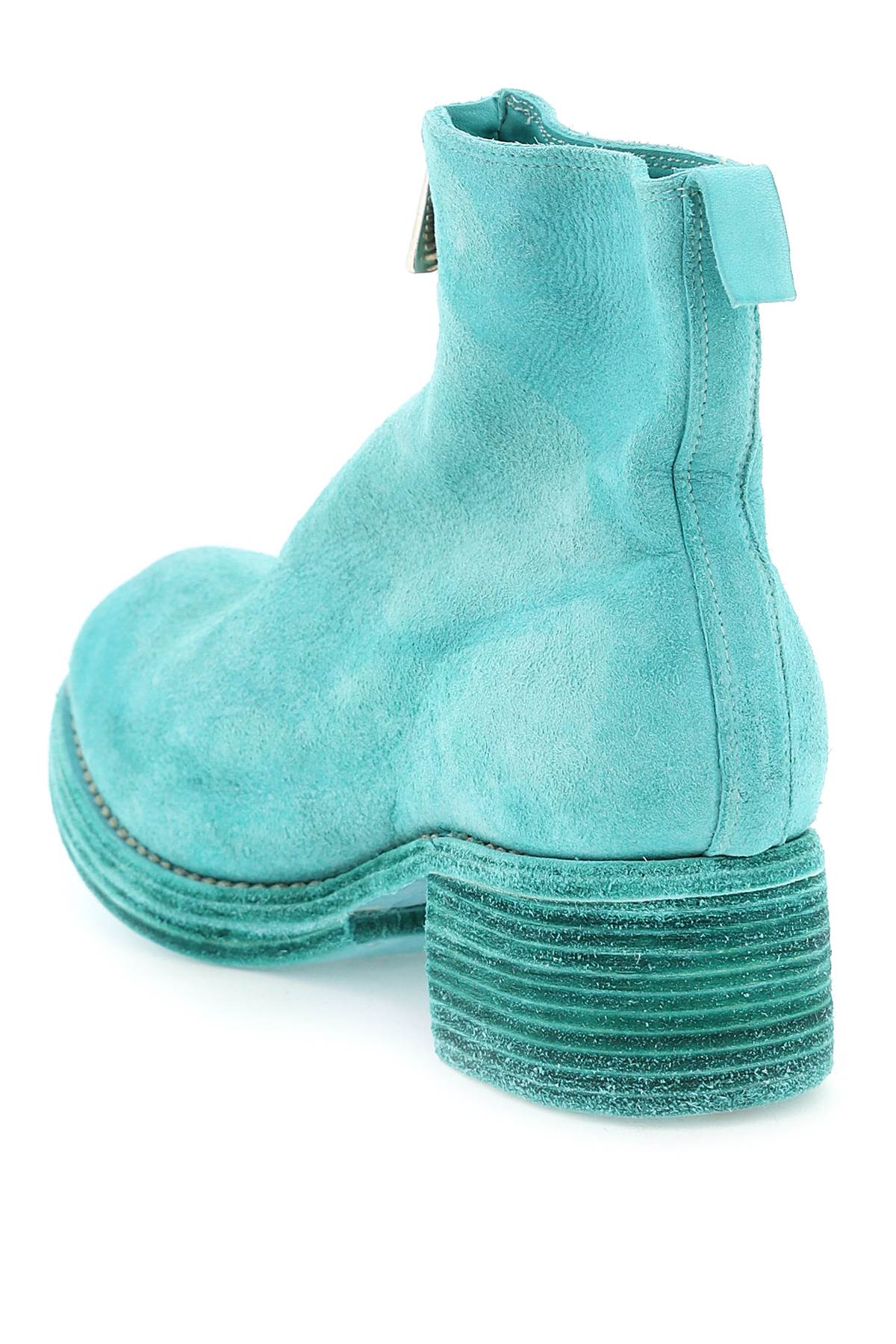 Shop Guidi Zippered Suede Ankle Boots In Green (green)