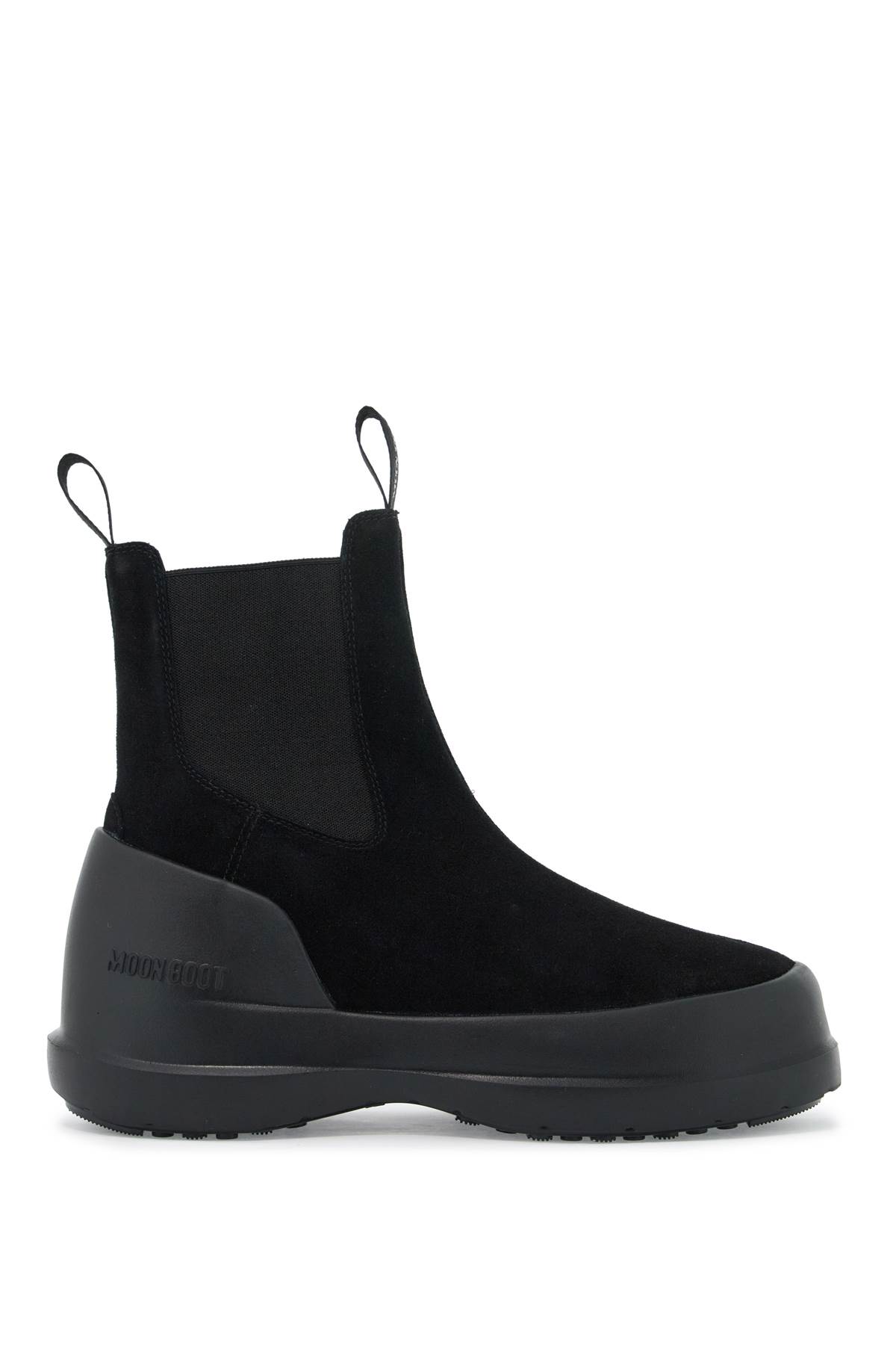 Shop Moon Boot Luna Chelsea Suede Leather Ankle In Black (black)