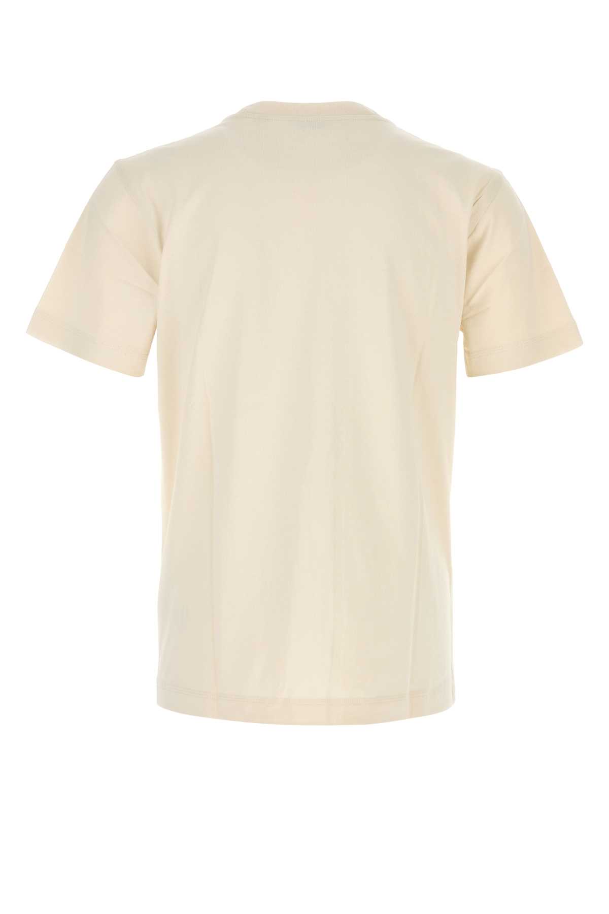 Shop Burberry Sand Cotton T-shirt In Tundra