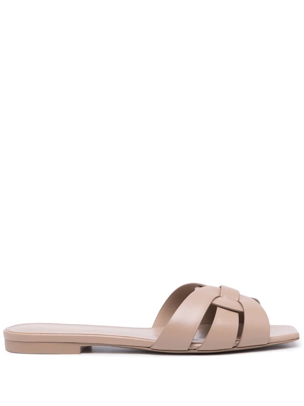 Saint Laurent Antiqued Pink Tribute 05 Slippers In Neutral