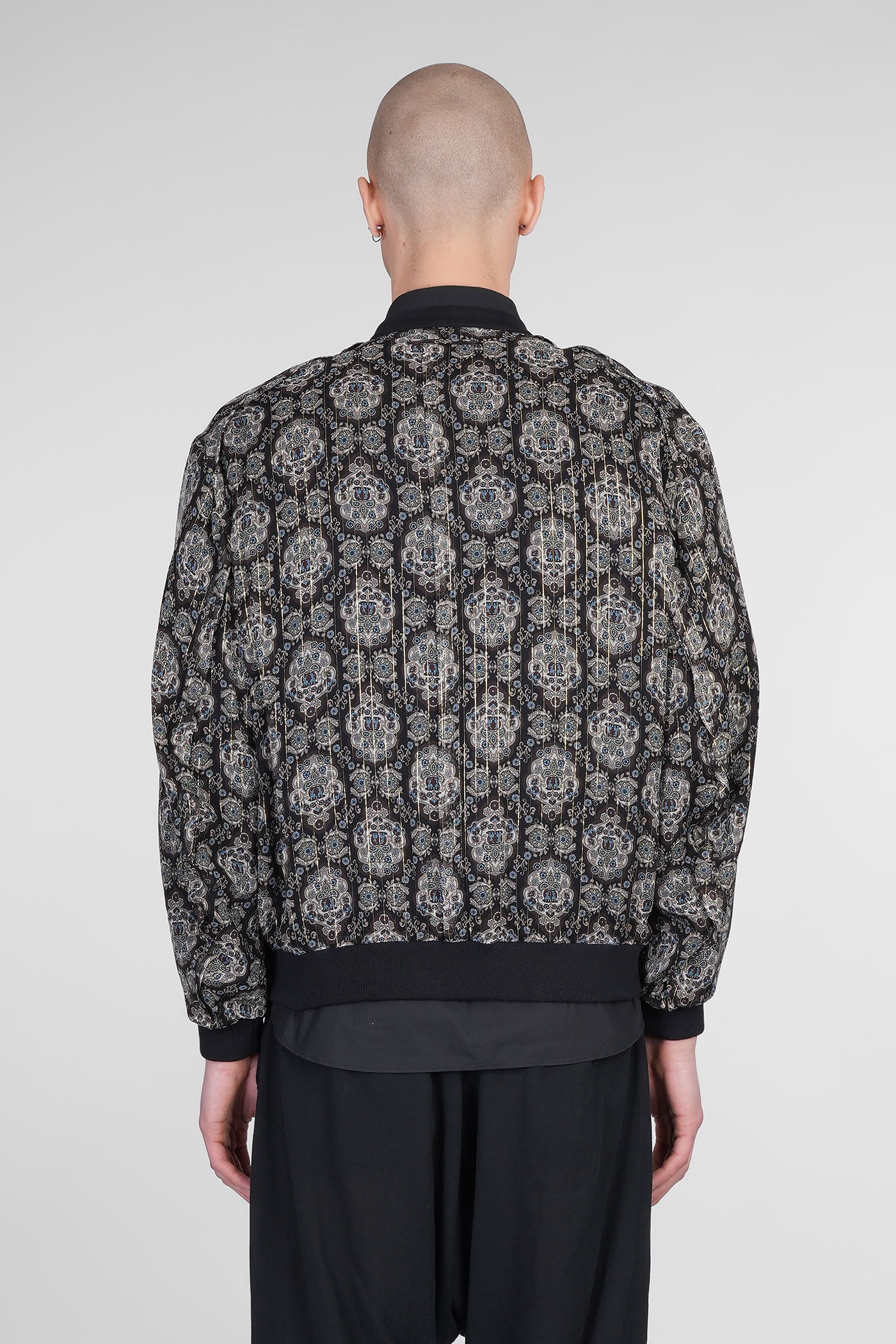 Undercover Casual Jacket In Multicolor Silk In Black
