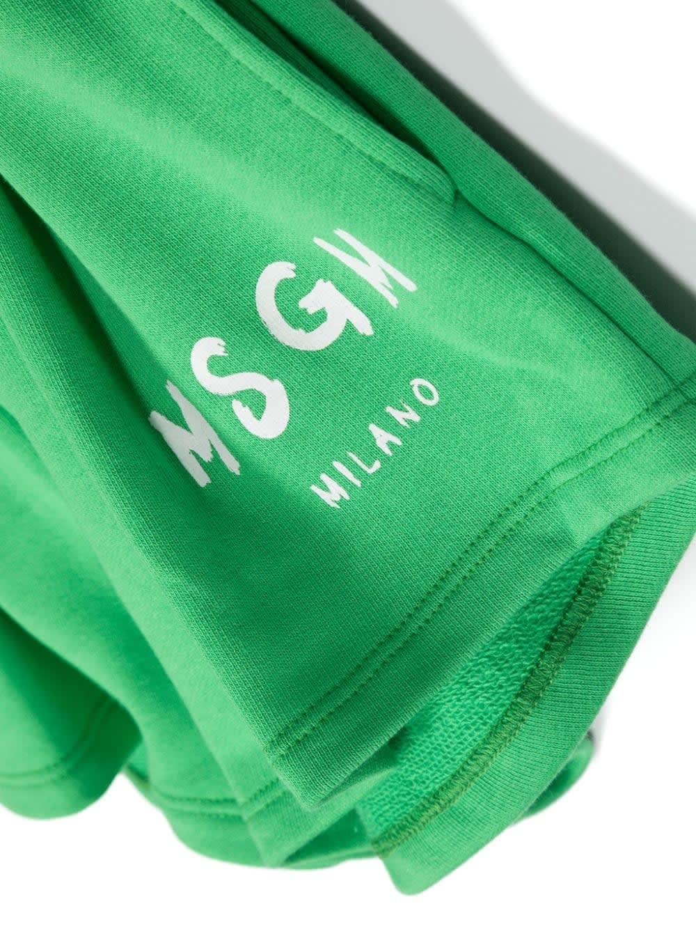 Shop Msgm Shorts Con Logo In Green