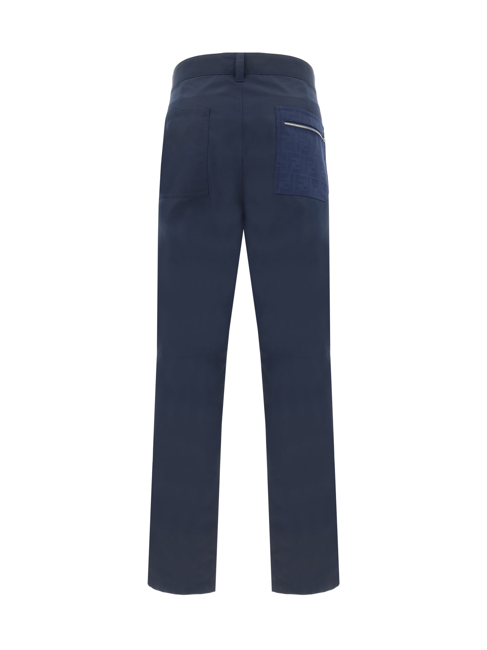 Shop Fendi Pants In Blu Notte