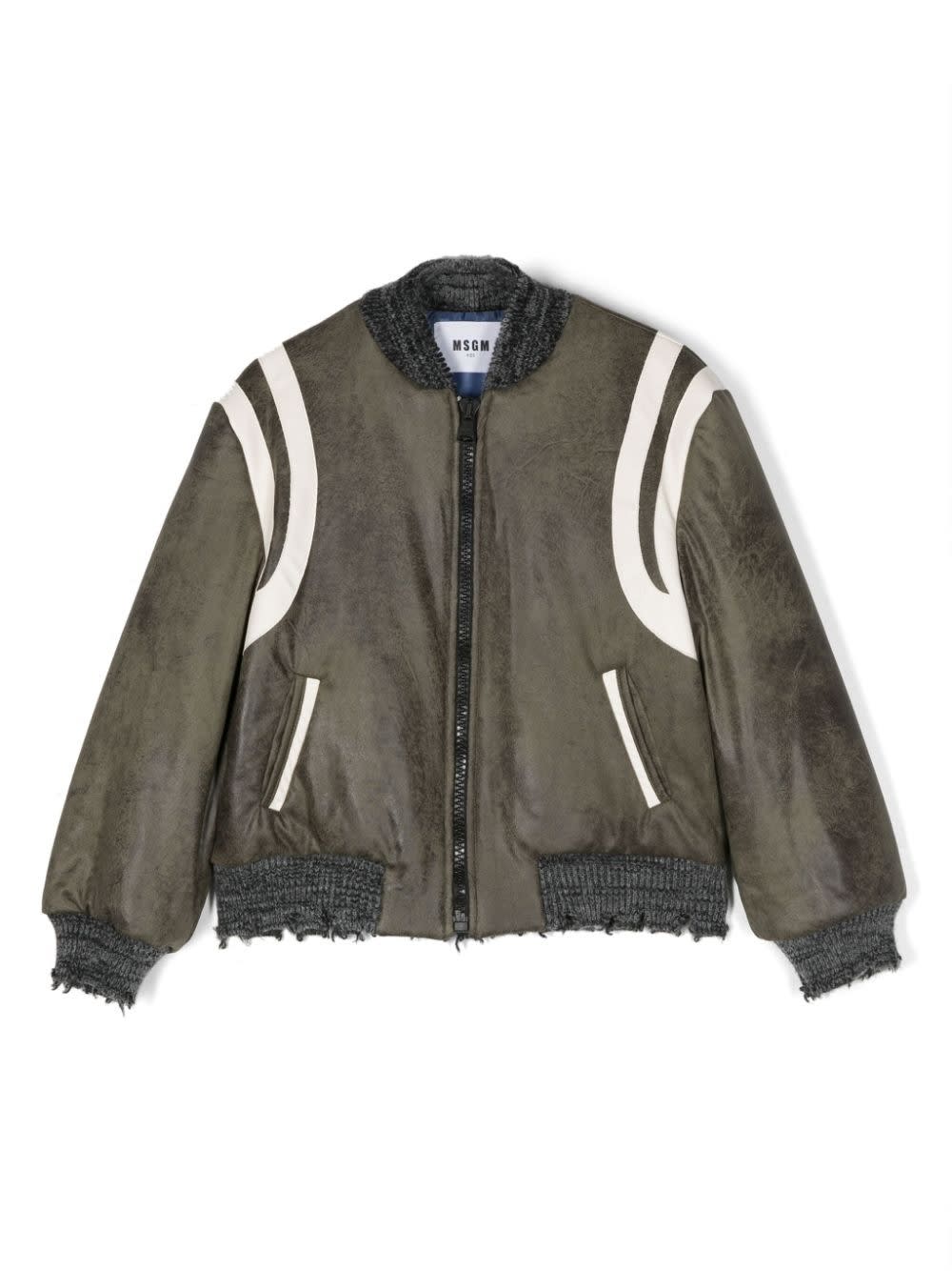 MSGM BOMBER JACKET WITH CONTRASTING EDGES