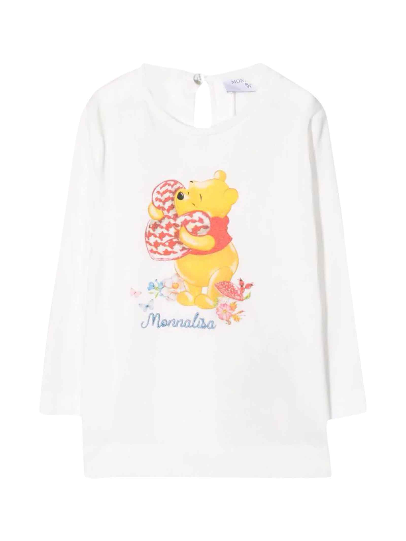 Monnalisa White Baby Girl T-shirt