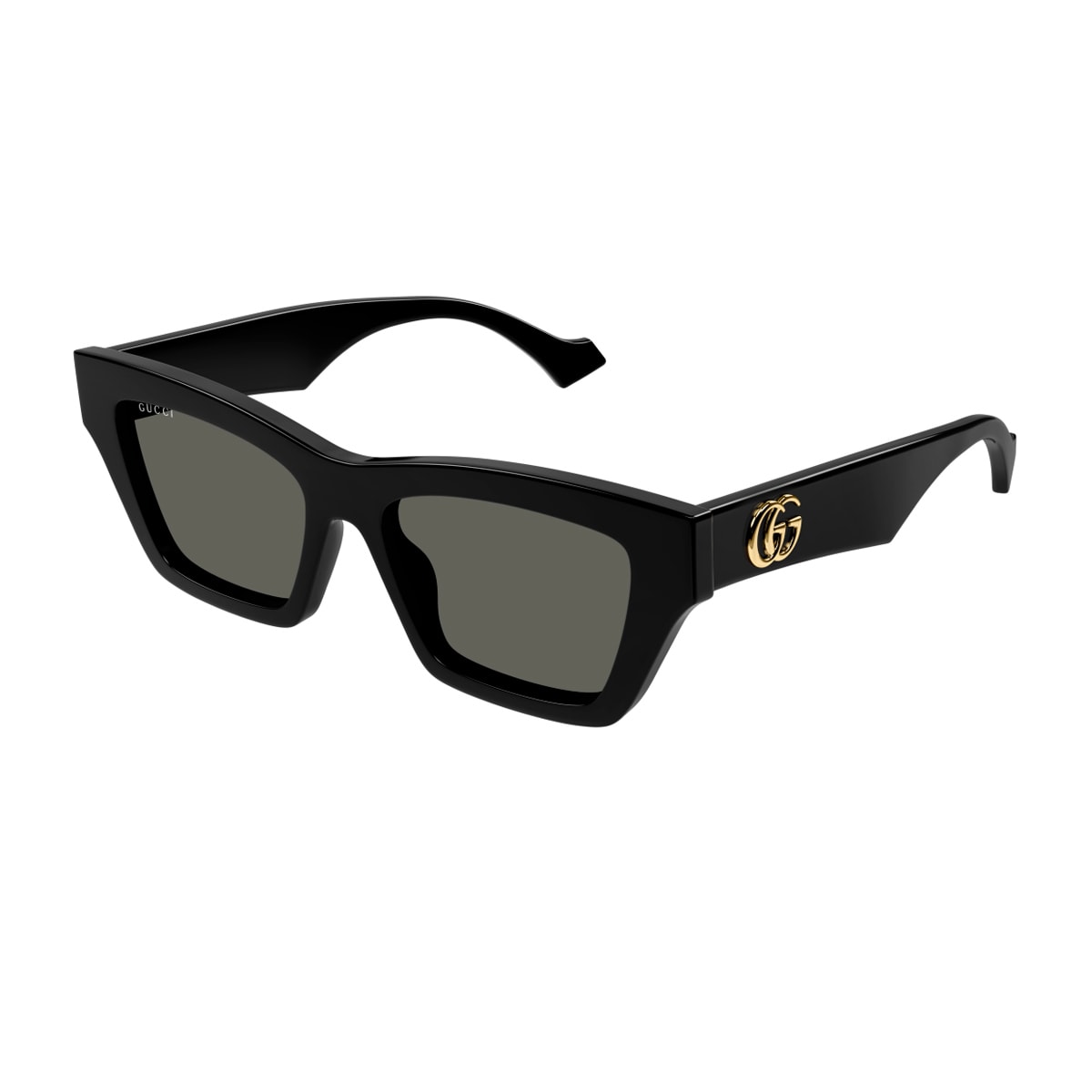 Gucci Gg1753s Linea Emblem 001 Black Grey Sunglasses In Black