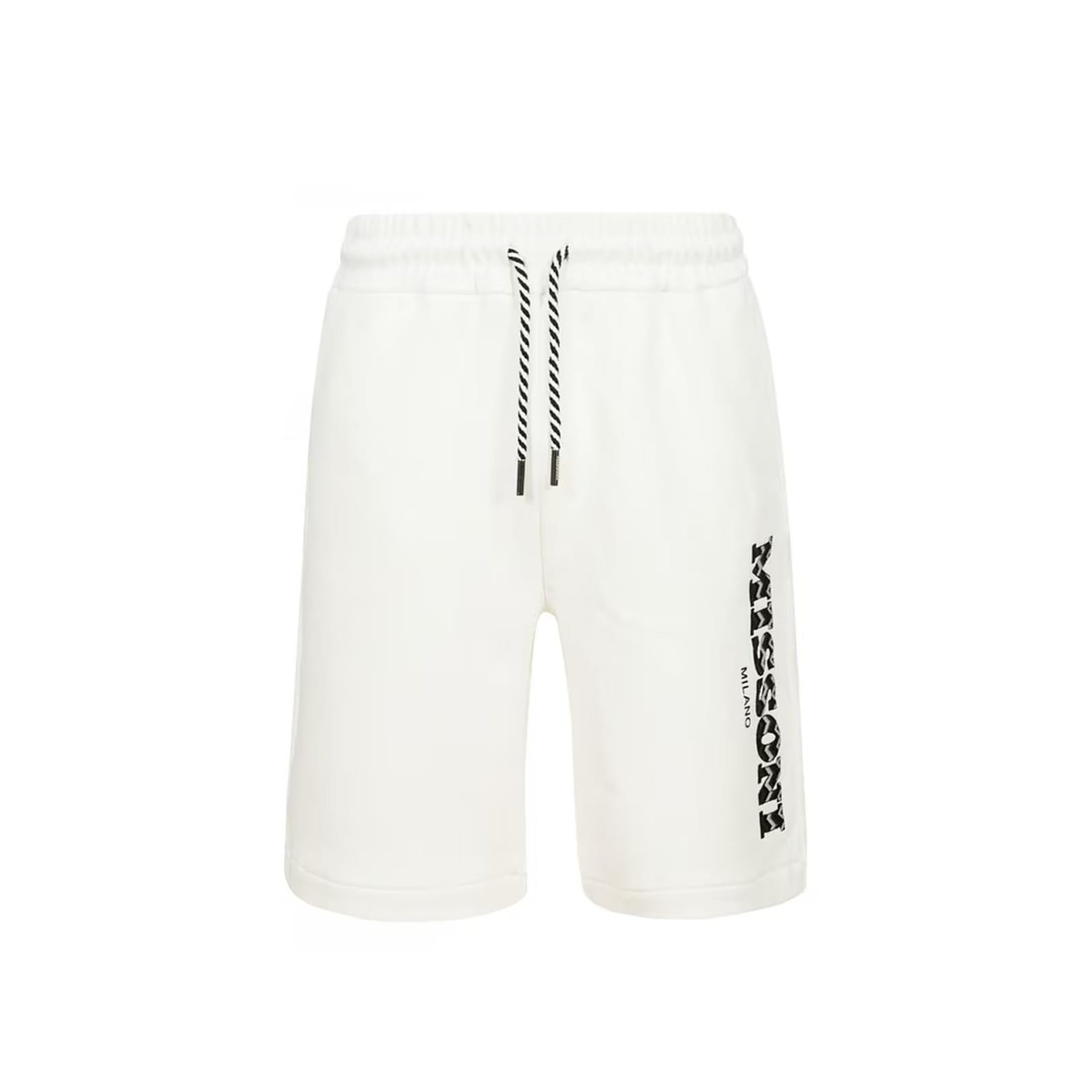 Missoni Zig-zag Logo Cotton Shorts In Camato Zigzag