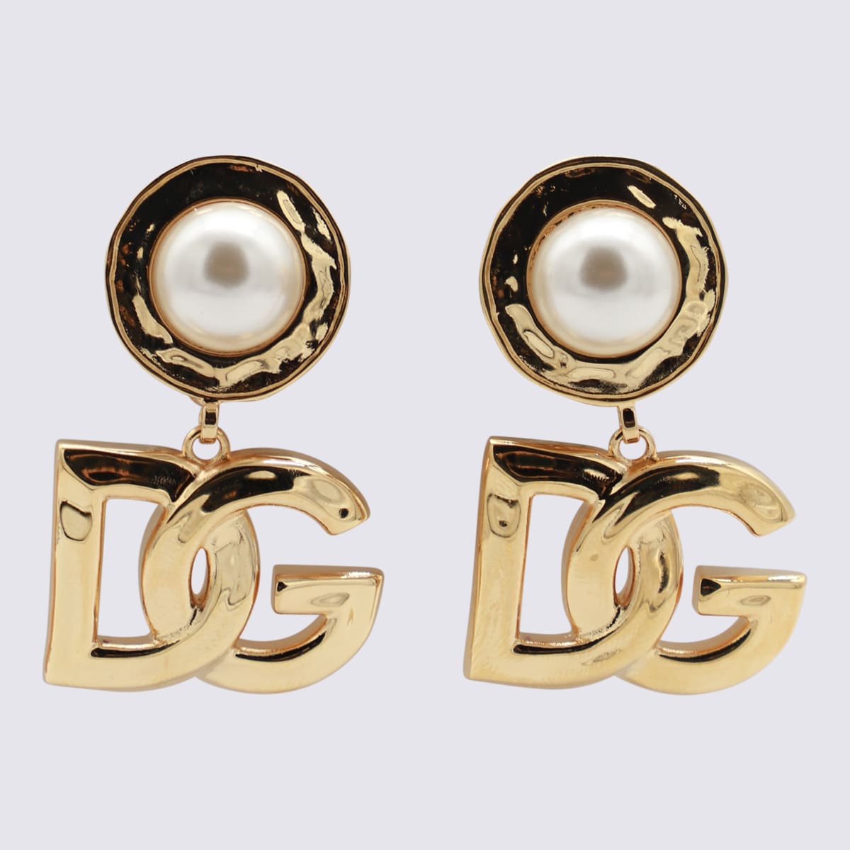 Shop Dolce & Gabbana Gold Tone Metal Earrings