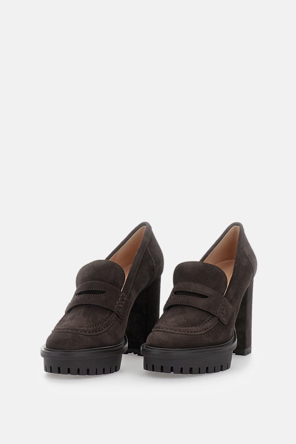 Gianvito Rossi Loafer-style Platform Heeled Pumps In Brown