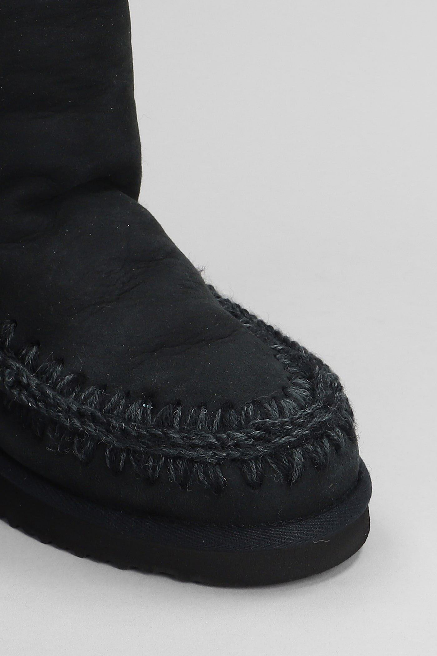 MOU INNER WEDGE ANKLE BOOTS INSIDE WEDGE IN BLACK SUEDE 