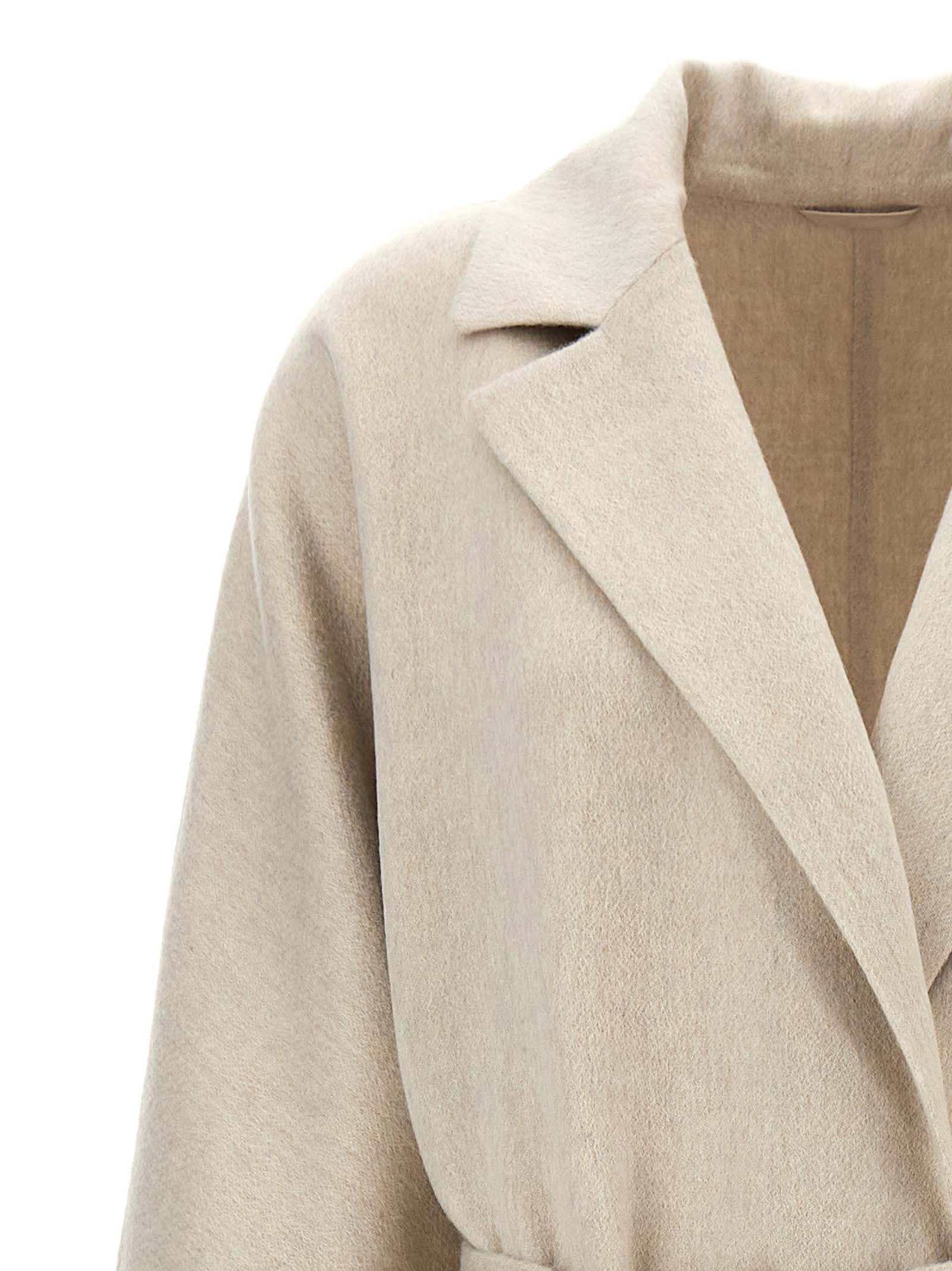 Shop Brunello Cucinelli Belted Coat In Gray