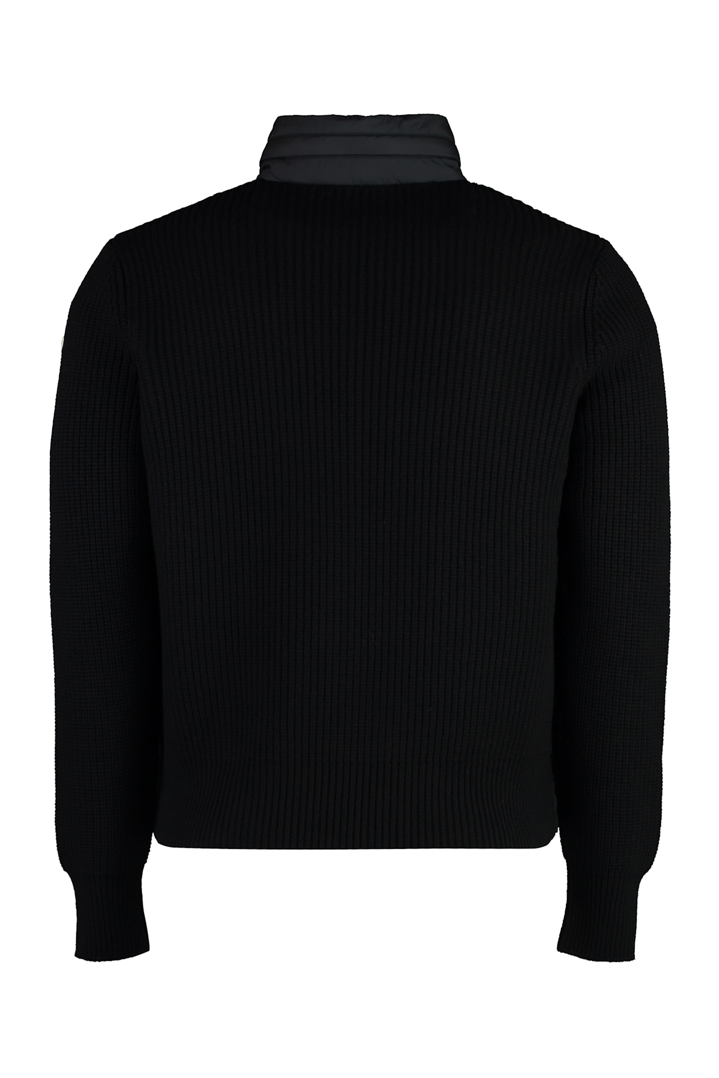 Shop Moncler Cardigan With Padded Front Panel In Black