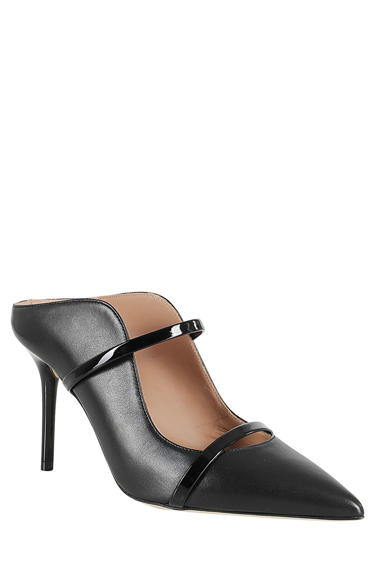 Malone Souliers Pointed Toe Mules With Glossy Strap Details In Animal Print