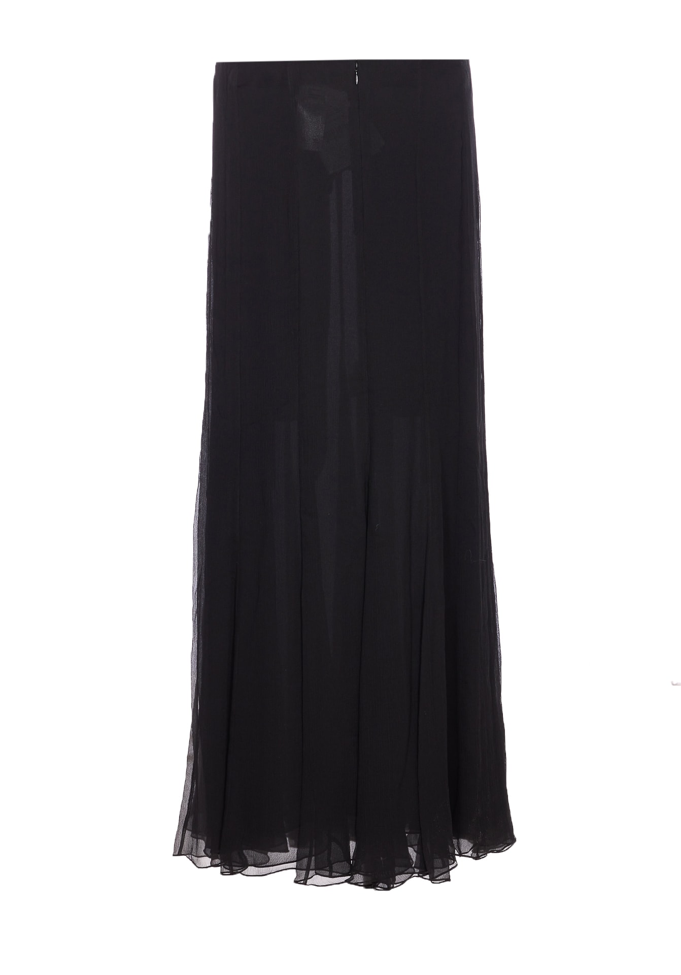 Chloé Chloè Silk Long Skirt In Black