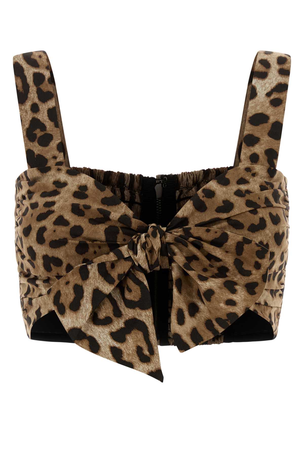 Dolce & Gabbana Bustier Top Leopard Motif Sweetheart Neckline In Multi