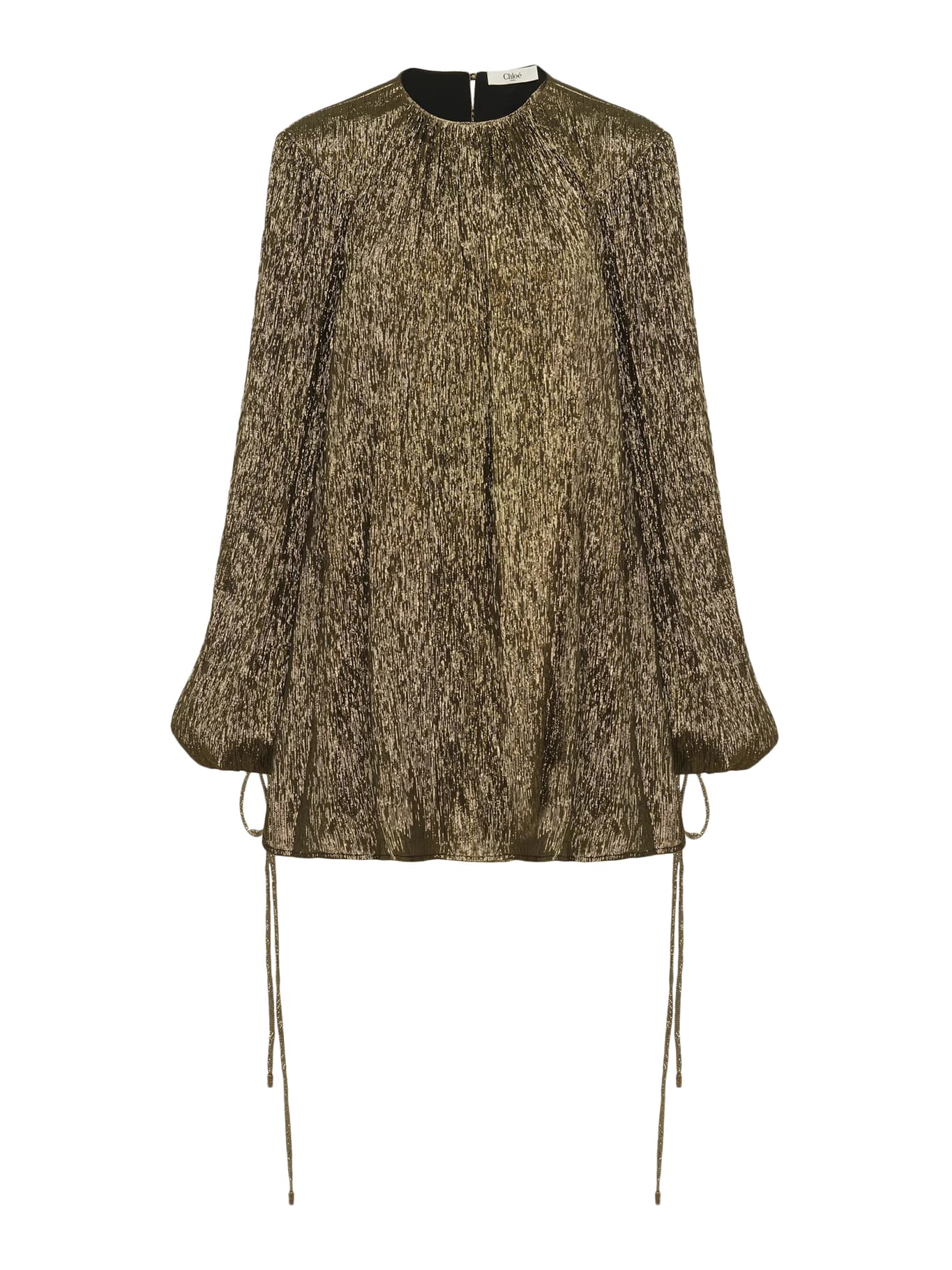 Chloé Gathered Mini Dress In Silk Crêpon