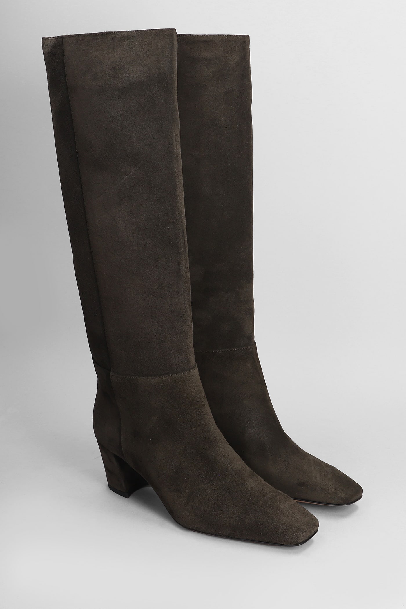 Shop Fabio Rusconi High Heels Boots In Dark Brown Suede