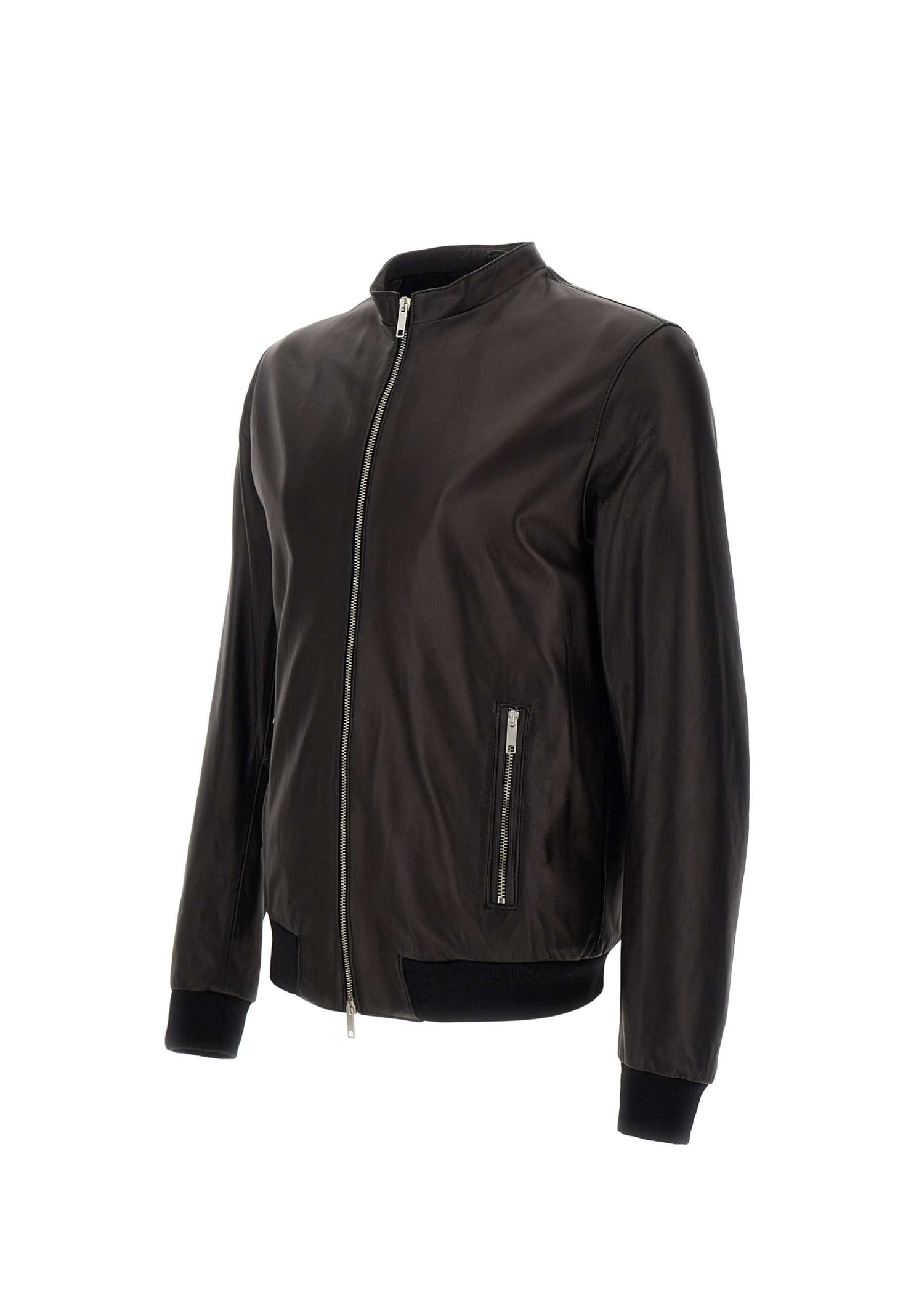 Shop Mono Art Lucky Leather Jacket In Black