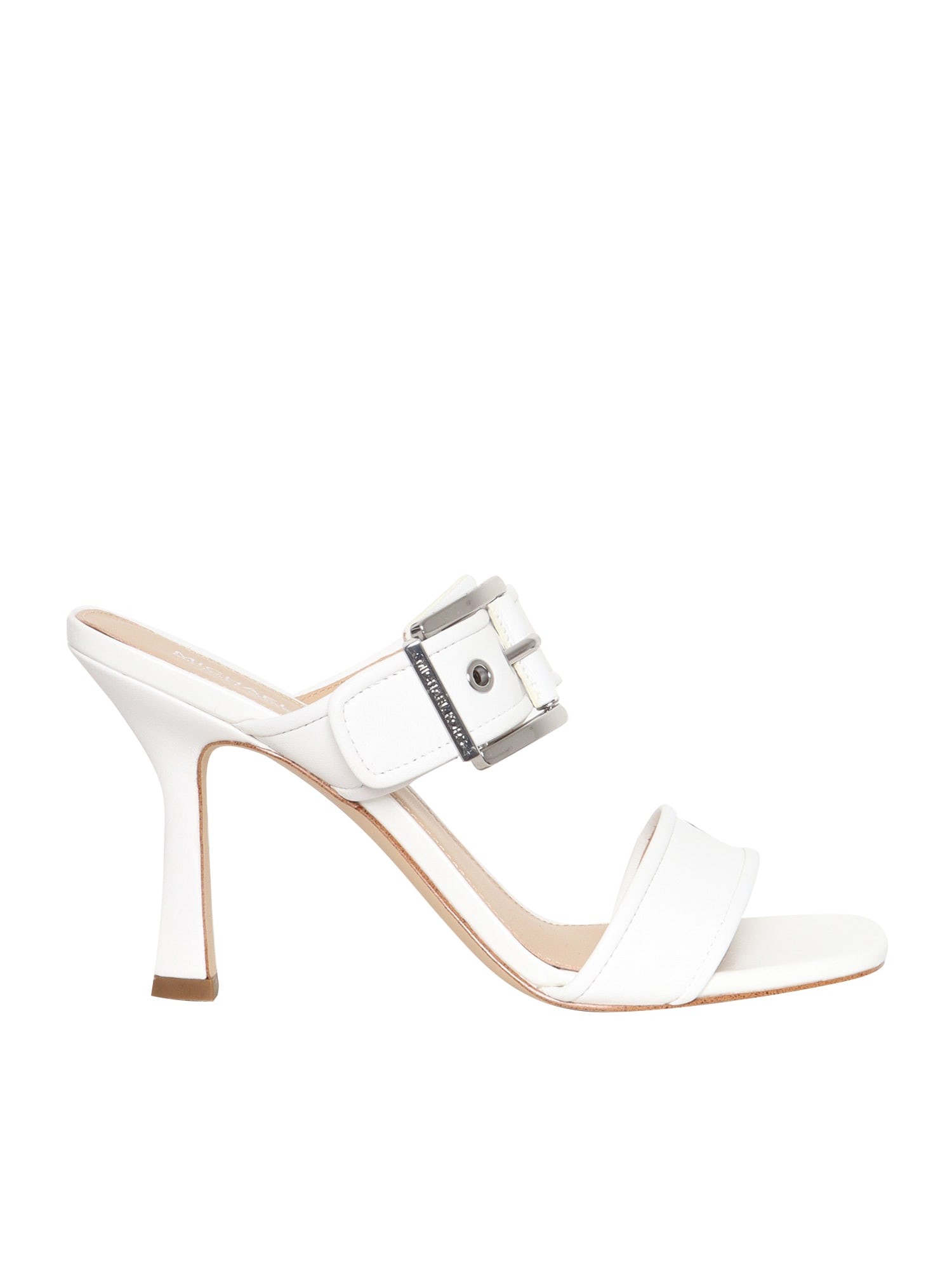 Shop Michael Kors Colby Leather Sandals In White
