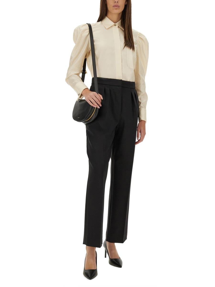 Max Mara Cotton Satin Shirt In Neutral