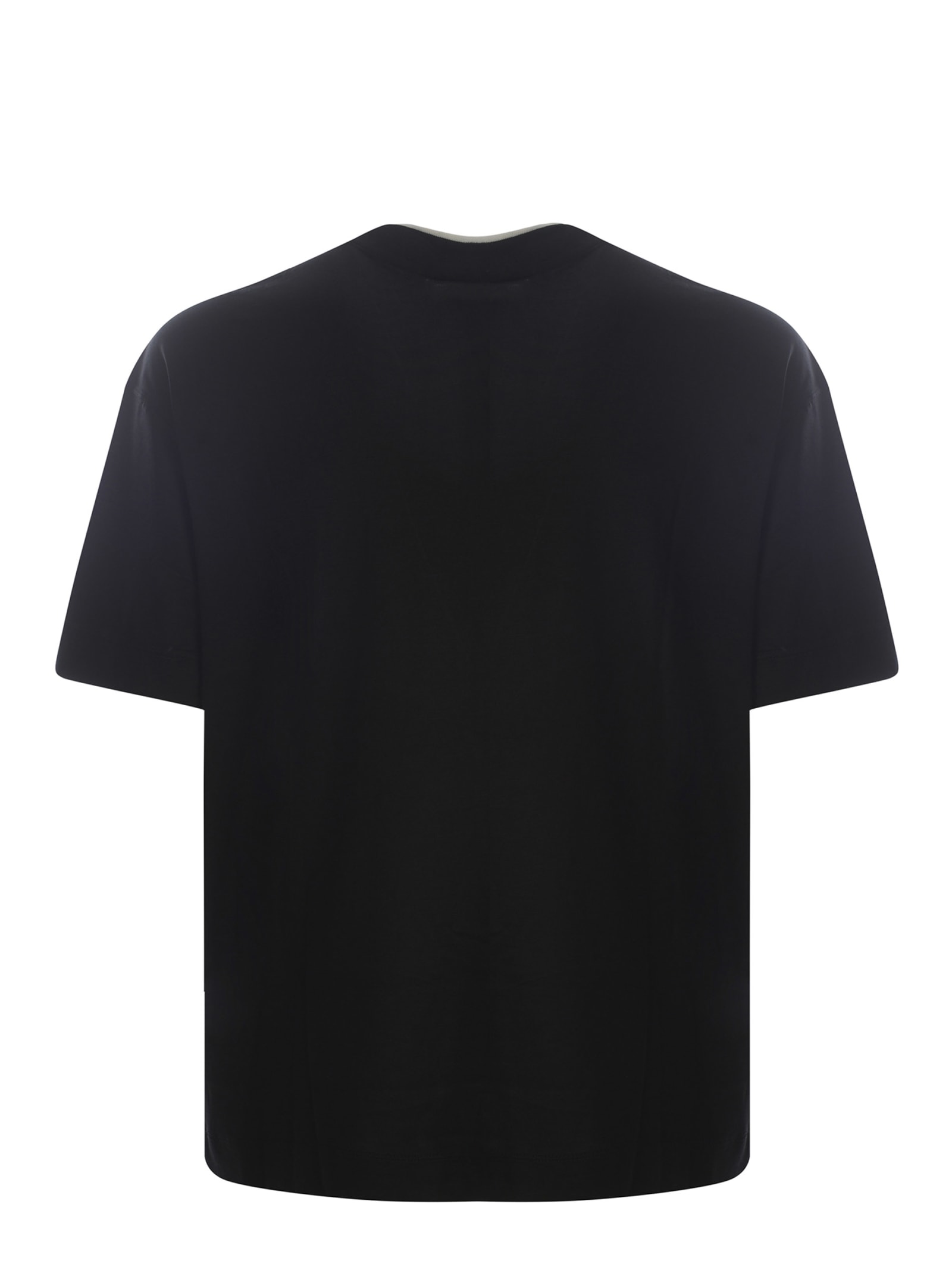 Shop Emporio Armani T-shirt  Made Of Lyocell And Cotton In Nero