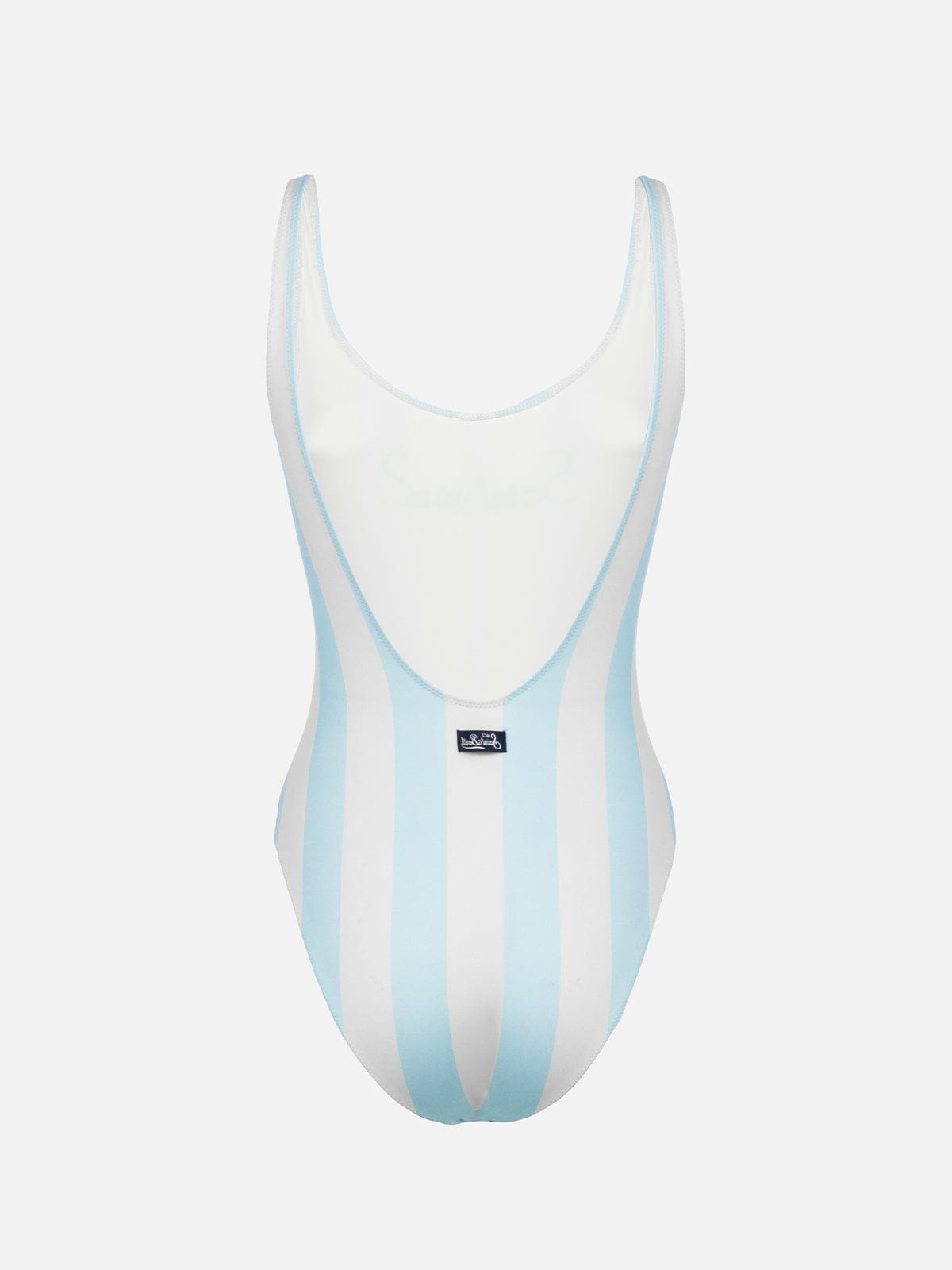 MC2 SAINT BARTH WOMAN SCOOPBACK ONE PIECE SWIMSUIT LORA WITH STRIPED PRINT