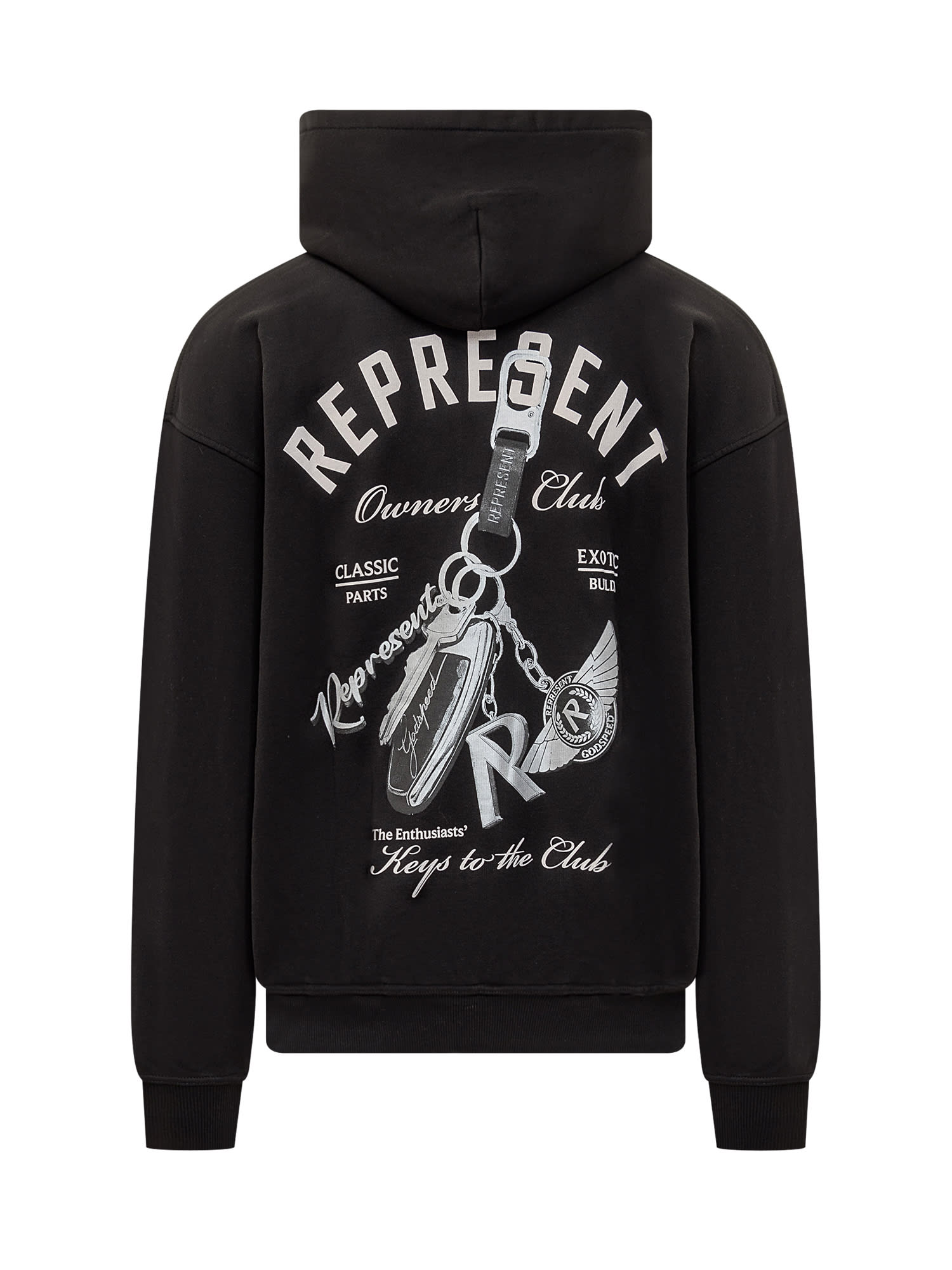 Shop Represent Keystotheclub Hoodie In Jet Black