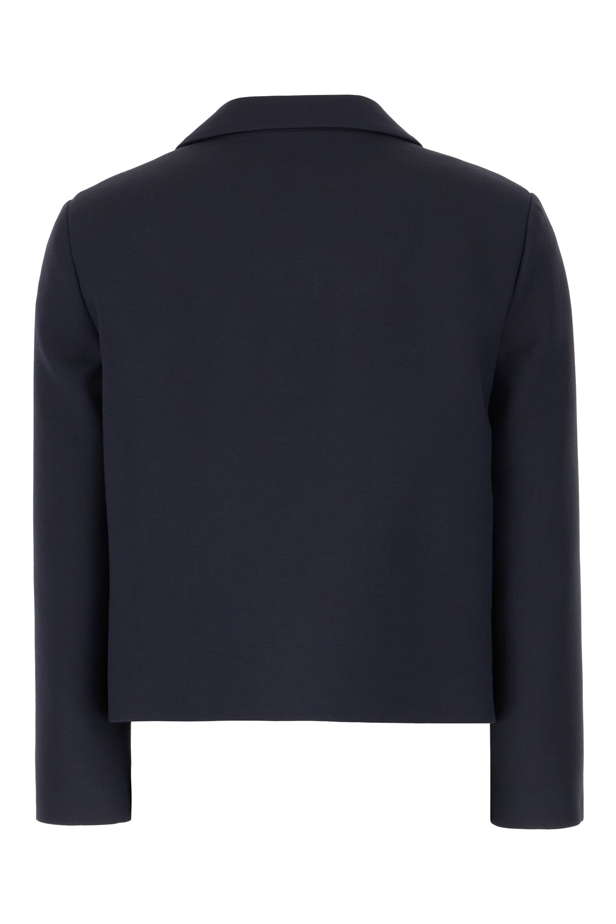 Shop Valentino Midnight Blue Wool Blend Blazer In Navy