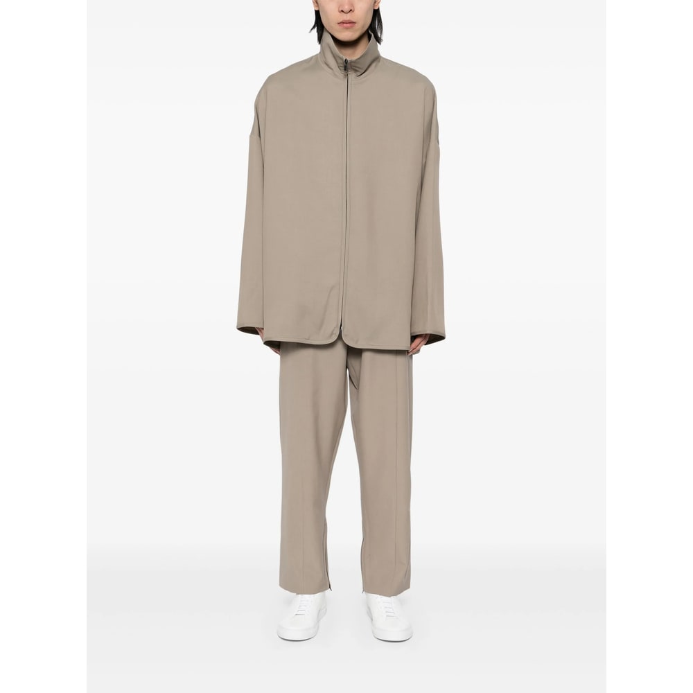 Fear Of God Virgin Wool-blend High-neck Jacket In Neutral
