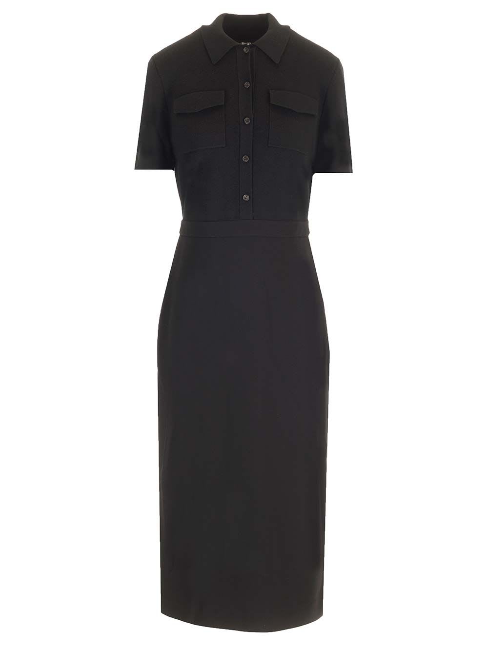 Shop Theory Wool Midi Dress In Black