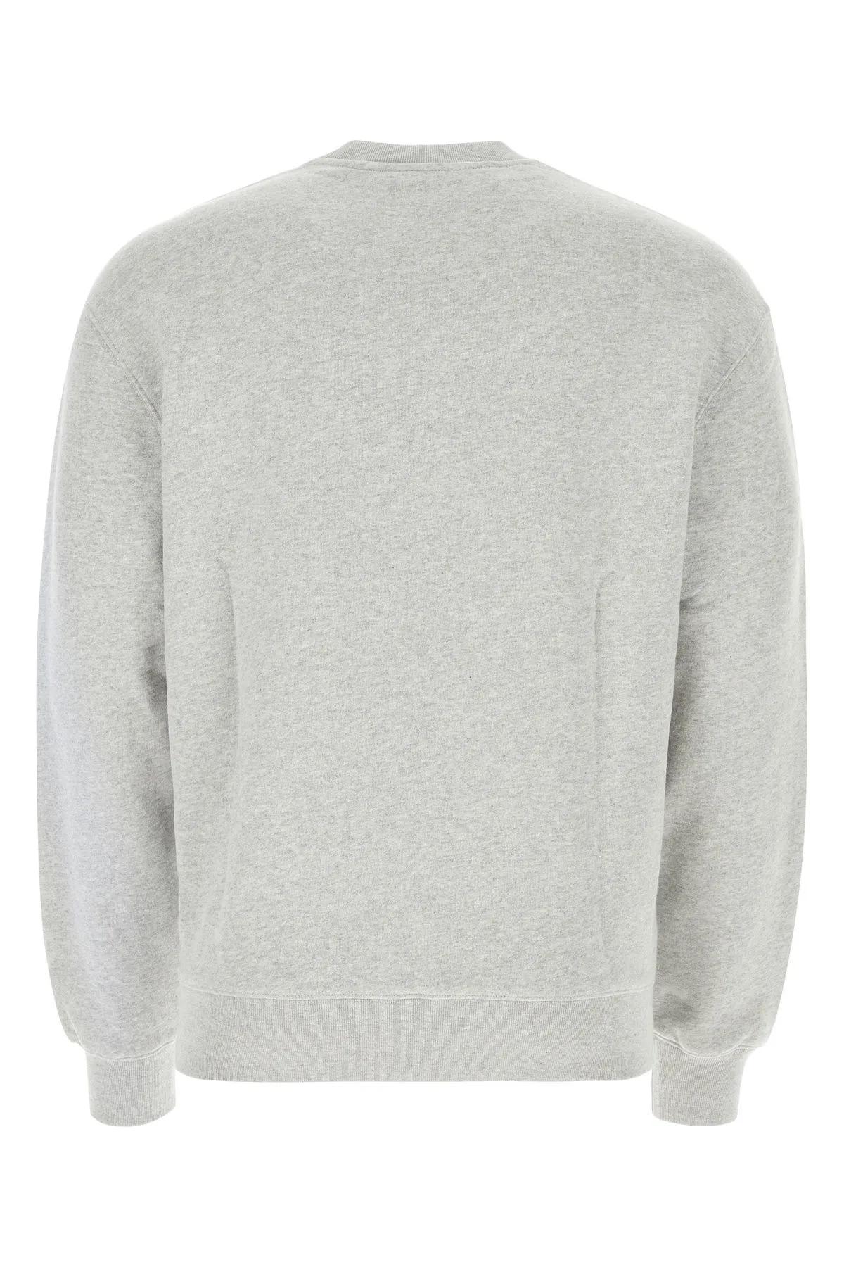 Shop Maison Kitsuné Melange Grey Cotton Sweatshirt