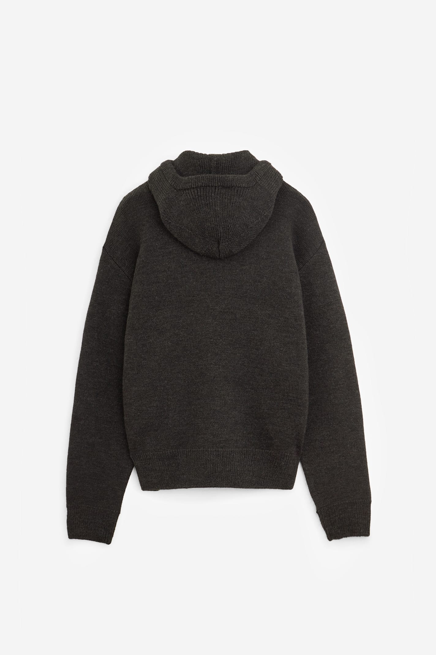 Lemaire Hooded Knit Sweater Featuring Button Detail In Brown