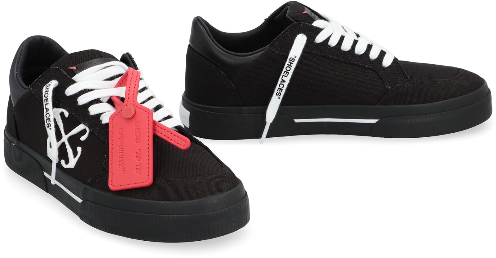 Shop Off-white New Vulcanized Canvas Low-top Sneakers In Black