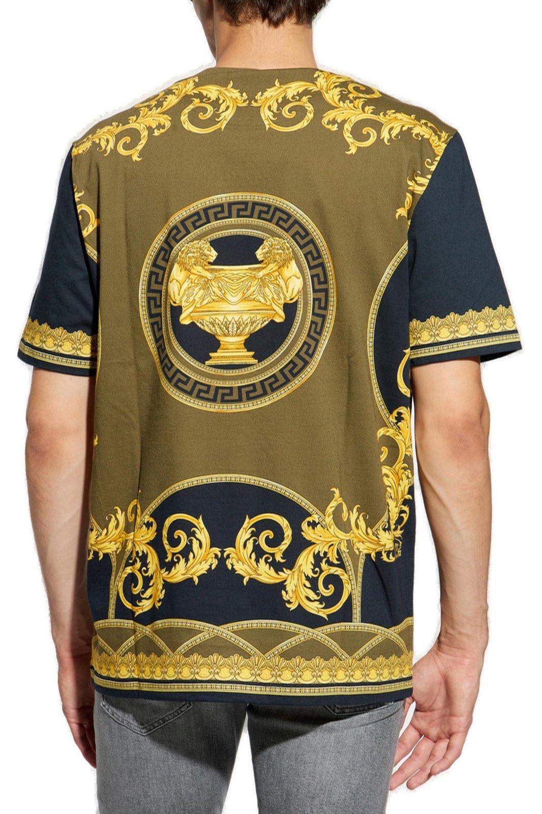 Shop Versace Pattern-printed Crewneck T-shirt In Black