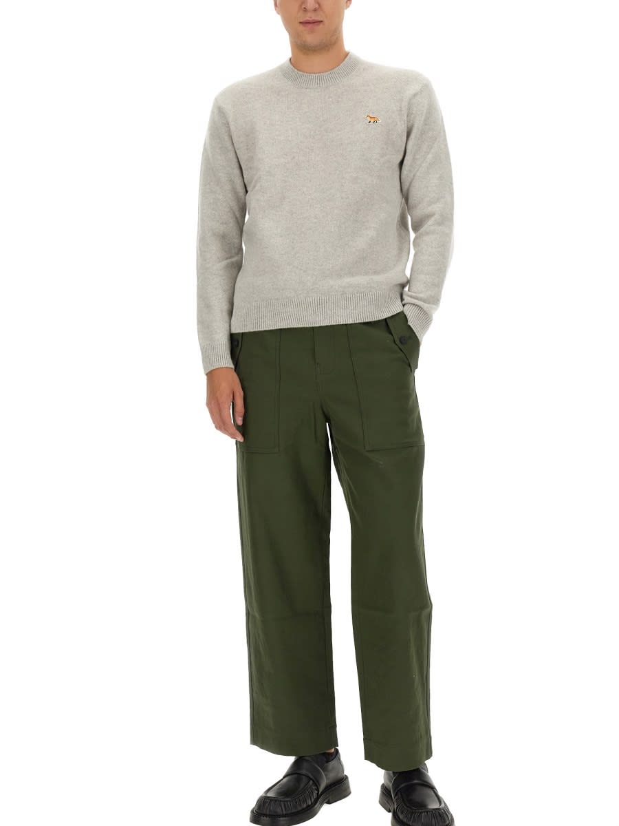 Maison Kitsuné Fox Head Patch Sweatshirt With In Grey