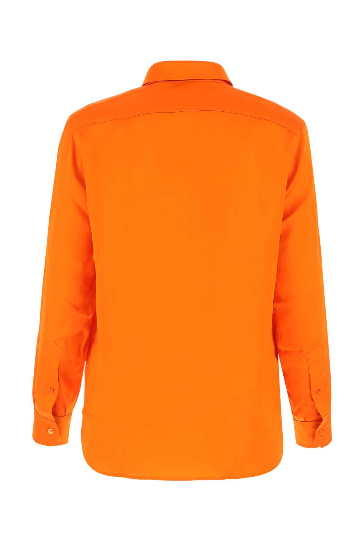 Shop Ami Alexandre Mattiussi Orange Satin Shirt In 800