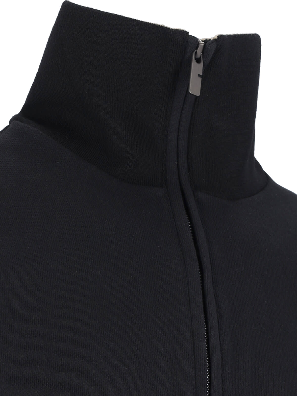 Burberry Mens Logo-embroidered Funnel-neck Cotton Sweatshirt Black Xl In Blue