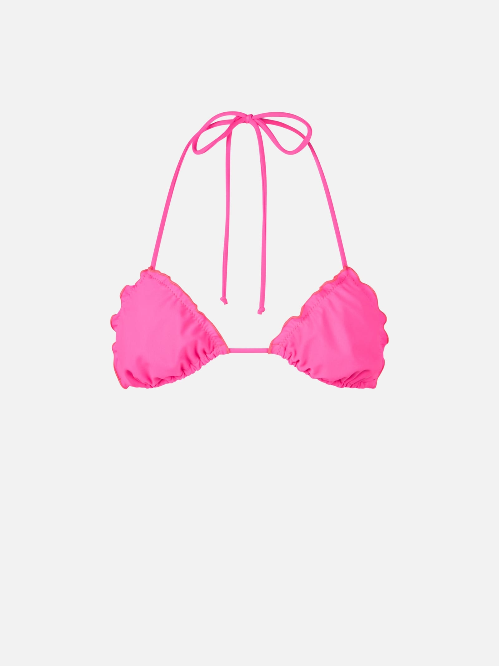 Mc2 Saint Barth Woman Fluo Pink Triangle Beach Top Sagittarius In Pink