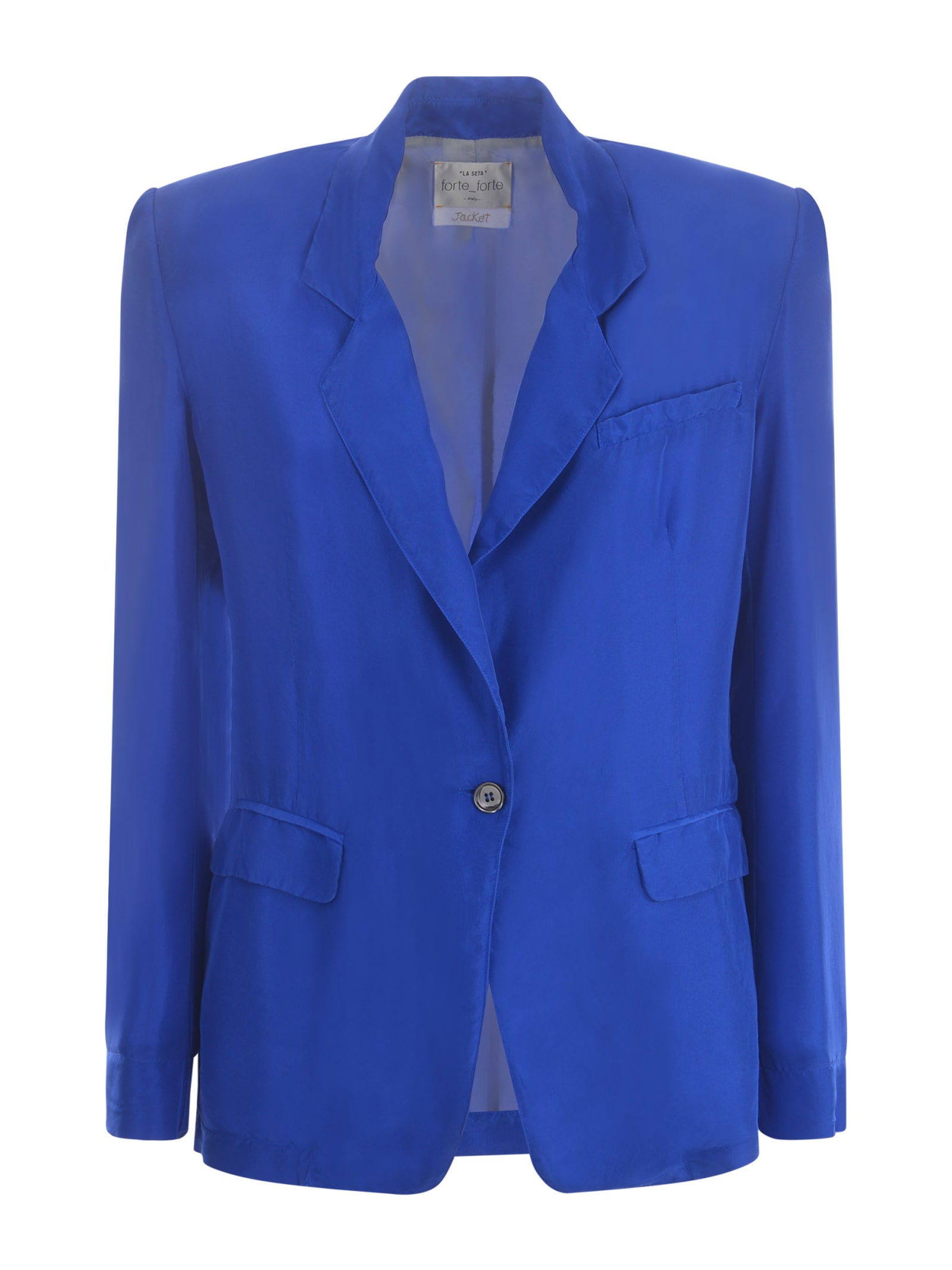 Shop Forte Forte Jacket  In Silk In Bluette