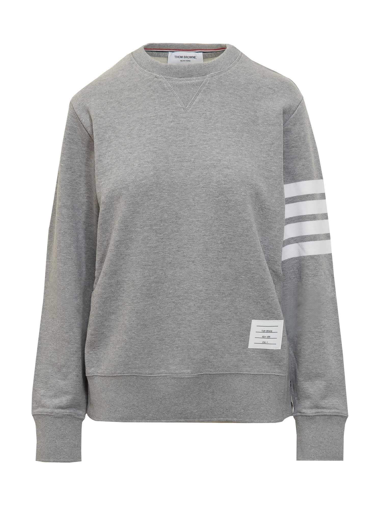 Shop Thom Browne 4-bar Sweatshirt In Light Grey