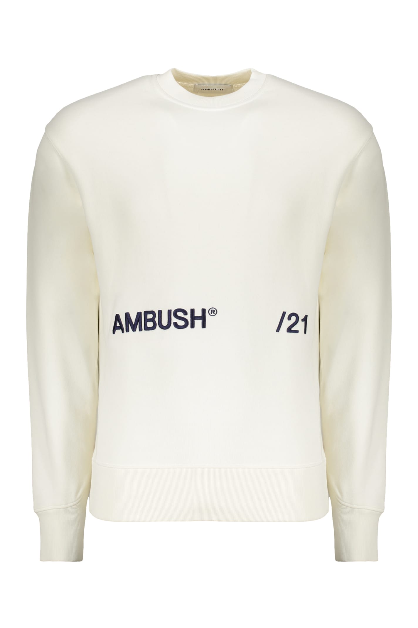 Shop Ambush Logo Embroidered Cotton Sweatshirt In White